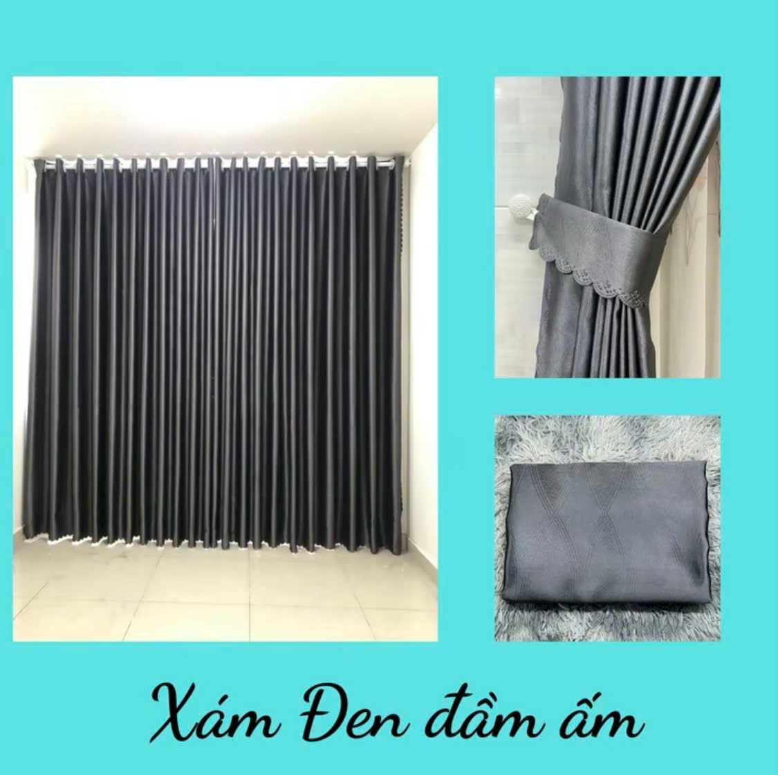 Rèm Màu Xám Đen