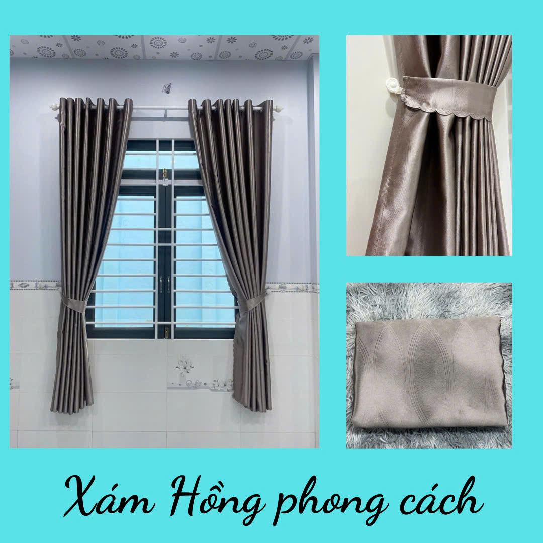 Rèm Màu Xám Hồng